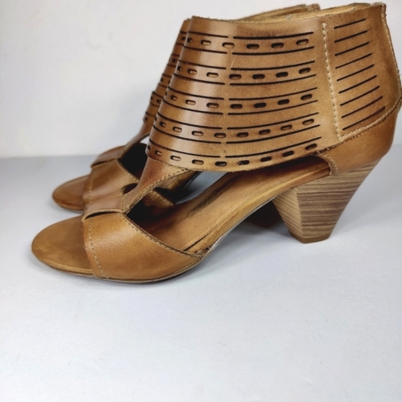 Pikolinos Maracaibo Women’s Sandals Heels Leather Size 7 Camel Brown Boho Grunge - Picture 1 of 9